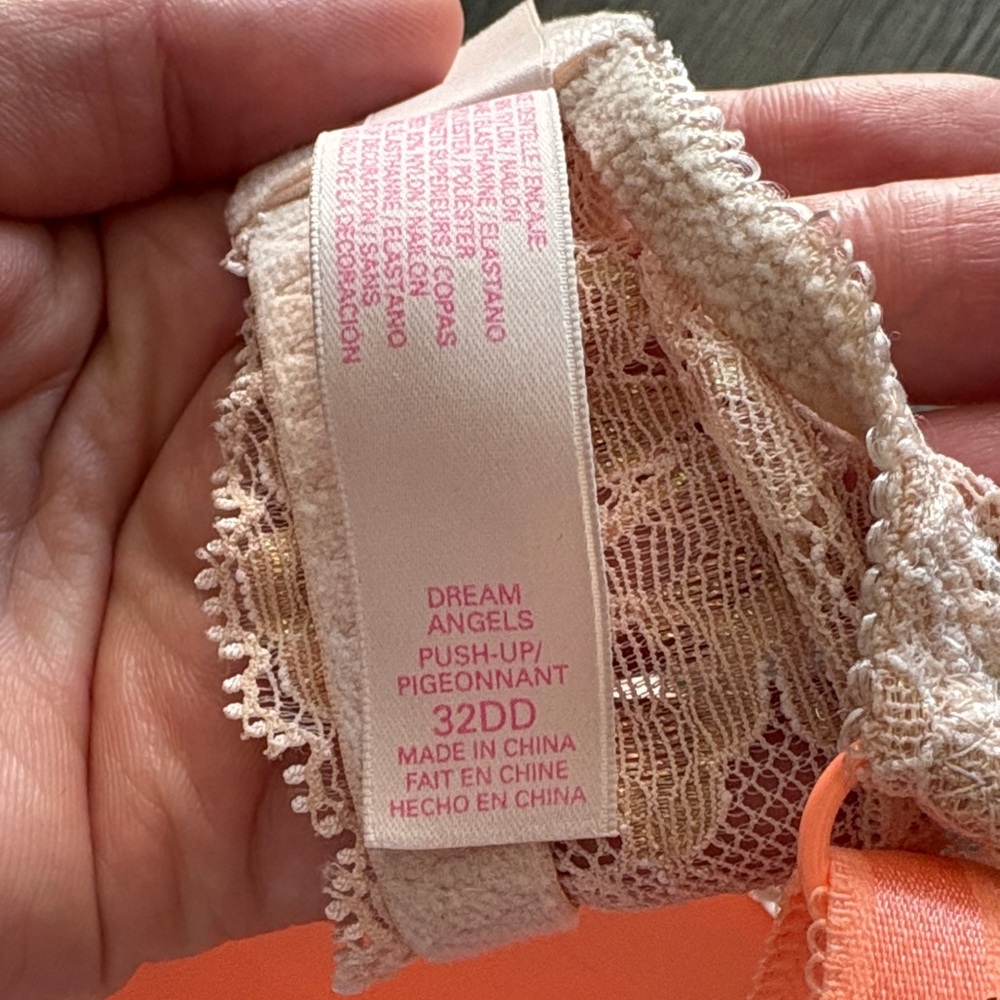 Victoria's Secret Y2K Lace Bra Set - hot Pink, Tan, pastel orange - Picture 6 of 6